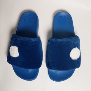 Marc by Marc Jacobs Women's Dot Fur Slides, Blue